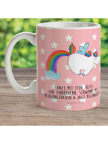 Mr. & Mrs. Panda Kindertasse Einhorn Pegasus mit Spruch in Rot Pastell