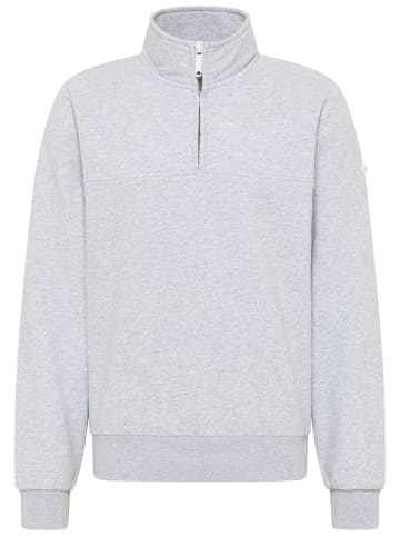 DreiMaster Maritim Sweatshirt-Troyer in Hellgrau Melange