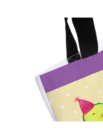 Mr. & Mrs. Panda Shopper Tasche Avocado Geburtstag mit Spruch in Gelb Pastell