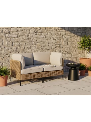 Beliani 2-tlg Gartensofa OMEGANA in Beige/Schwarz