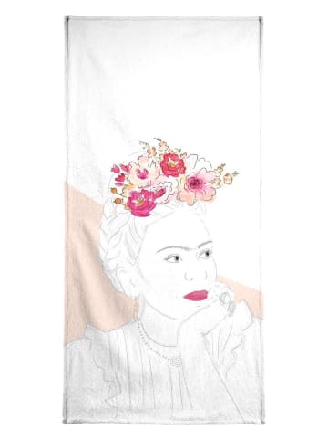 Juniqe Handtuch "Frida" in Rosa & Weiß