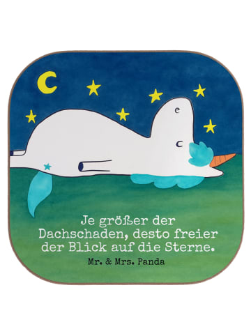 Mr. & Mrs. Panda Untersetzer Tasse Einhorn Sternenhimmel Design ... in Weiß