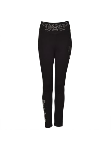 Roberto Geissini Lilie Ornament Leggins Schwarz