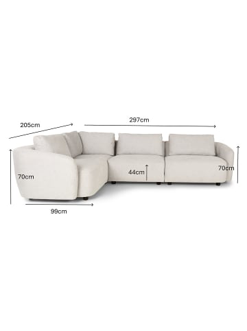 ebuy24 Ecksofa Bergen Beige 205 x 297 cm