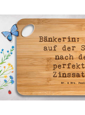 Mr. & Mrs. Panda Frühstücksbrett Spruch Bänkerin Zinssatz mit Sp... in Braun