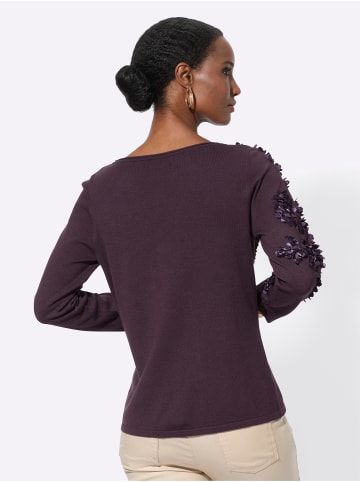 creation L Lyocell-Viskose-Pullover in aubergine