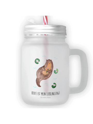 Mr. & Mrs. Panda Schraubglas Otter Seerose mit Spruch in Transparent