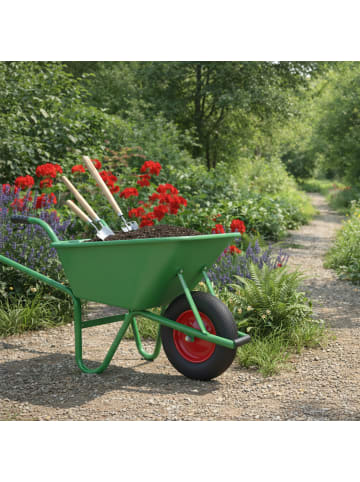 relaxdays Schubkarrenrad in Schwarz/ Rot - 16x4.00-8