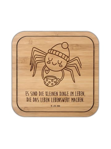 Mr. & Mrs. Panda Bierdeckel Spinne Agathe Kaffee mit Spruch in Transparent