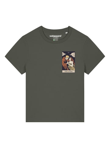wat? Apparel T-Shirt Tarot The Lovers in Khaki