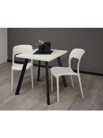 58 aufm Kessel BISTROTISCH Eirene 70x70x75 schwarz matt/weiß matt lack