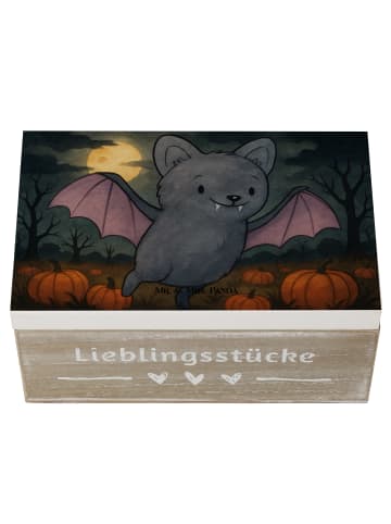 Mr. & Mrs. Panda Holzkiste Fledermaus Erschrecken Design ohne Sp... in Weiß