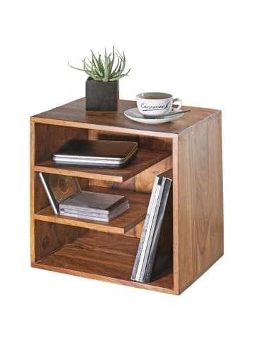 KADIMA DESIGN Beistelltisch | Sheesham, 43x43x30cm, Ablagen