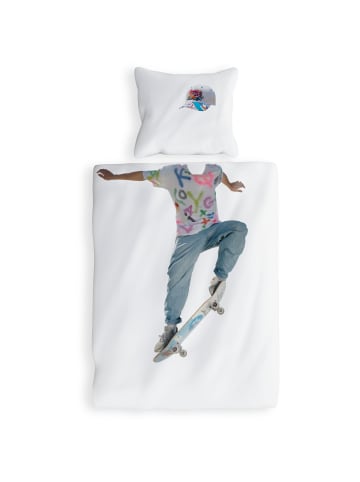 Carpe Sonno Kinderbettwäsche 135x200 Skater in weiß