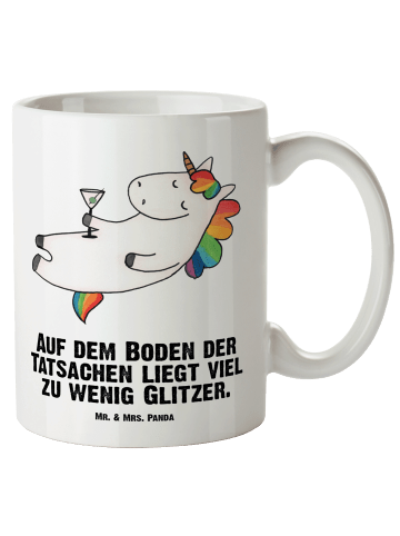 Mr. & Mrs. Panda Tasse Einhorn Blümchentail mit Spruch in Weiß