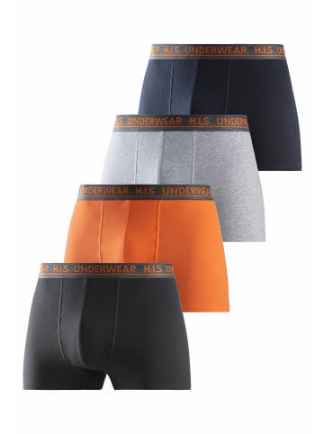 H.I.S Boxer in anthrazit-meliert, orange, grau-meliert, schwarz