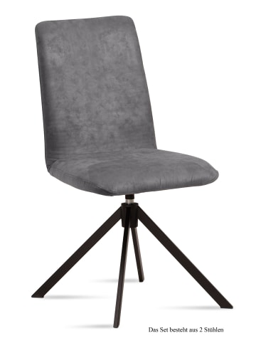 58 aufm Kessel ESSZIMMERSTUHL drehbar (2er-Set) Deanne 47x92x60 Schwarz/Grau