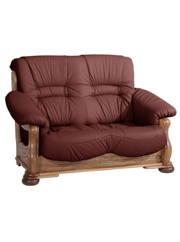 others SOFA 2-Sitzer Katlin Bezug Echtleder Eiche rustikal P43 / rot