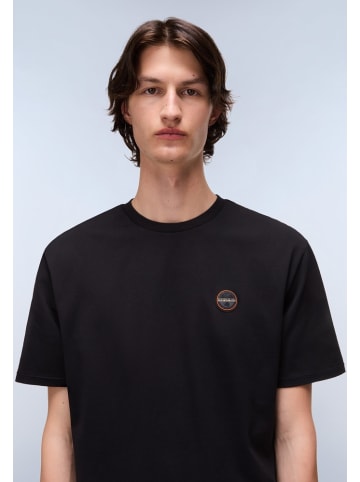 Napapijri T-Shirt "S-Badge Ss 1" in Schwarz