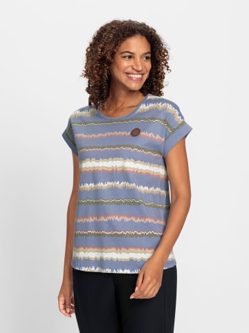 WITT WEIDEN Print-Shirt in taubenblau-ecru-bedruckt