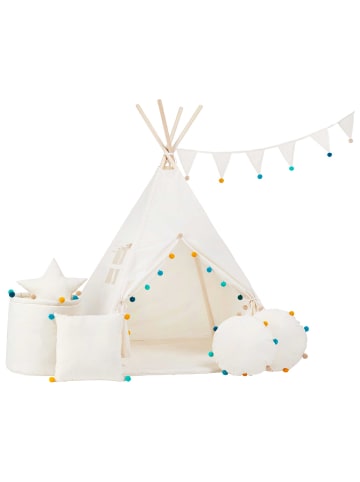 Sówka Design Spielzelt Sówka Design in Regenbogen Pompons