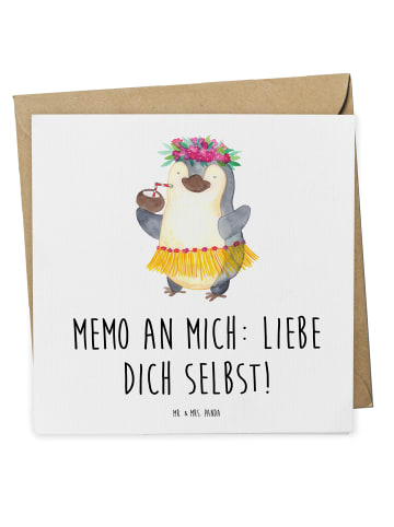 Mr. & Mrs. Panda Deluxe Karte Pinguin Kokosnuss mit Spruch in Weiß