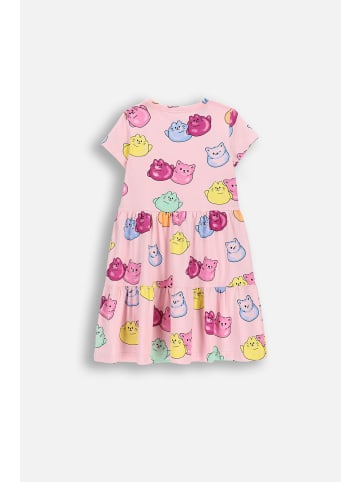 Coccodrillo Kleid aus Sweatstoff mit kurzen Ärmeln in rosa