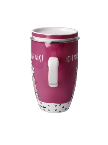 Goebel Teetasse mit Deckel und Sieb " Freundlieb - Ich muss gar nix " in Pink