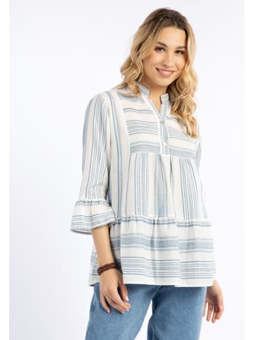 IZIA Shirt in Blau Wollweiss