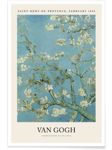 Juniqe Poster "van Gogh - Almond Blossom" in Cremeweiß & Türkis