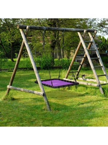 relaxdays Nestschaukel in Lila/ Schwarz - (B)77 x (T)103 cm