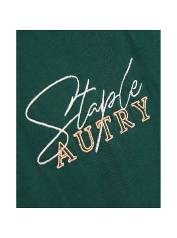 AUTRY Blau Zweifarbig Baumwolle T-Shirt