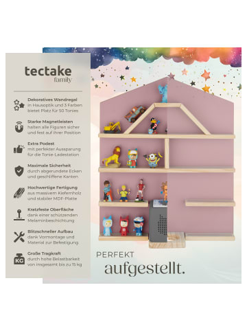tectake Tonie Regal für 50 Tonies, magnetisch, abgerundete Ecken, Kabelführung