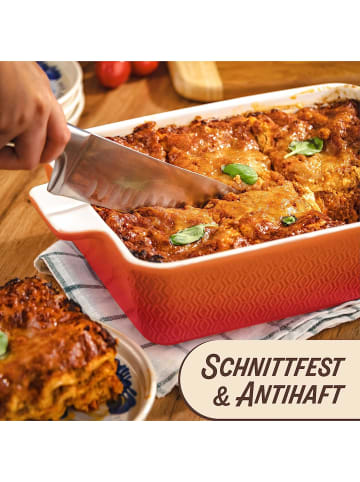 Praknu Auflaufform Groß aus Keramik - Extra Hoher Rand - Für Lasagne,