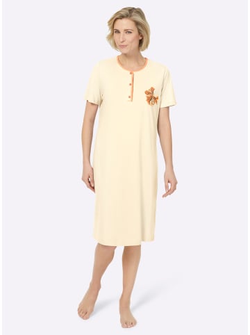 Ascafa Kurzarm-Nachthemden in vanille + vanille-bedruckt