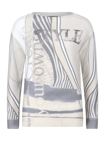 Betty Barclay Strickpullover mit Print in Beige/Schwarz