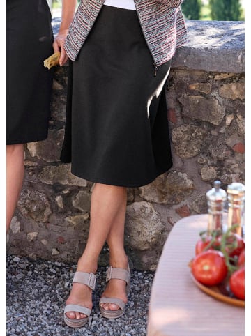 GOLDNER Jerseyrock Midirock mit Schlupfbund in schwarz