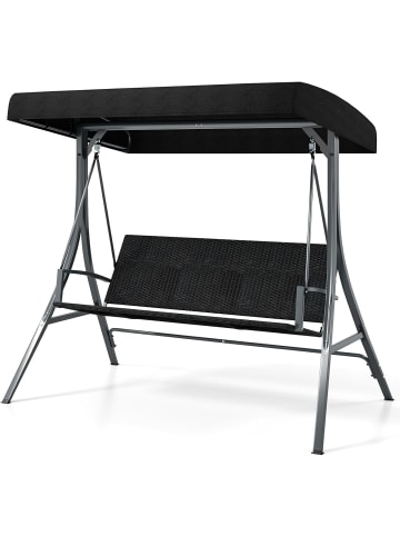 COSTWAY Hollywoodschaukel 3-Sitzer in Schwarz