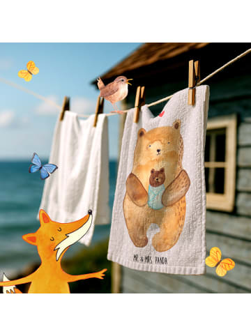 Mr. & Mrs. Panda Handtuch Bär Baby ohne Spruch in Grau Pastell