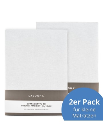 LaLoona Spannbetttuch 2er Pack für kleine Matratzen in weiss