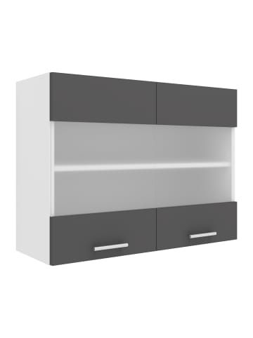 VCM  Küchenschrank B. 80 cm Hängeschrank Küche Esilo in Weiß / Anthrazit