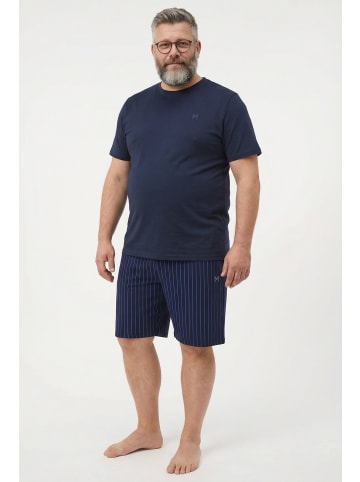 Men Plus Langer Schlafanzug in navy blau