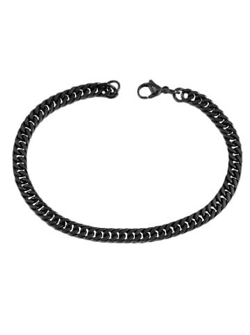 Adeliás Damen Armband aus Edelstahl 21 cm in schwarz