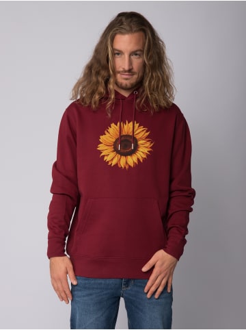 wat? Apparel Sweatshirt Sonnenblume in Weinrot