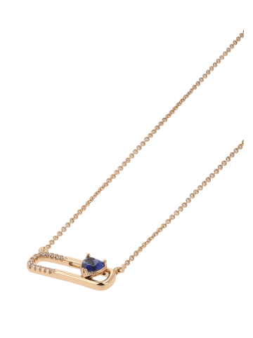 faina Women Necklace in Rose Gold Navy