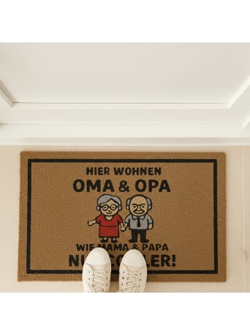 relaxdays Fußmatte "Oma & Opa" in Bunt - 40 x 60 cm
