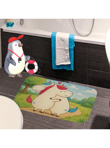 Mr. & Mrs. Panda Badezimmerteppich Einhorn Mitteilung Design ohn... in Weiß