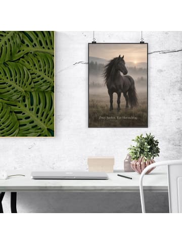 Mr. & Mrs. Panda Poster Pferd emotional Design mit Spruch in Weiß
