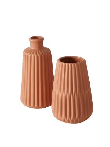Boltze Vase Esko 2er-Set in braun