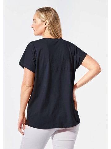 GOLDNER Shirt mit V-Ausschnitt in marine